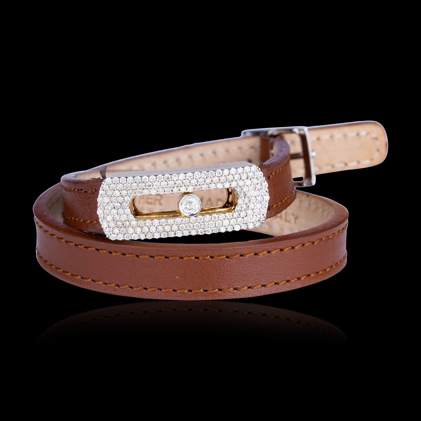 Leather Diamond Bracelet