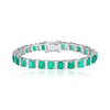 Radiant Cut Emerald and Diamond Tennis Bracelet