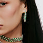 Emerald and Diamond Hoops