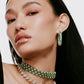 Emerald and Diamond Hoops