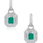 Radiant Cut Emerald and Diamond Earrings