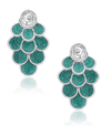 Emerald and Diamond Petal Leaf Earrings