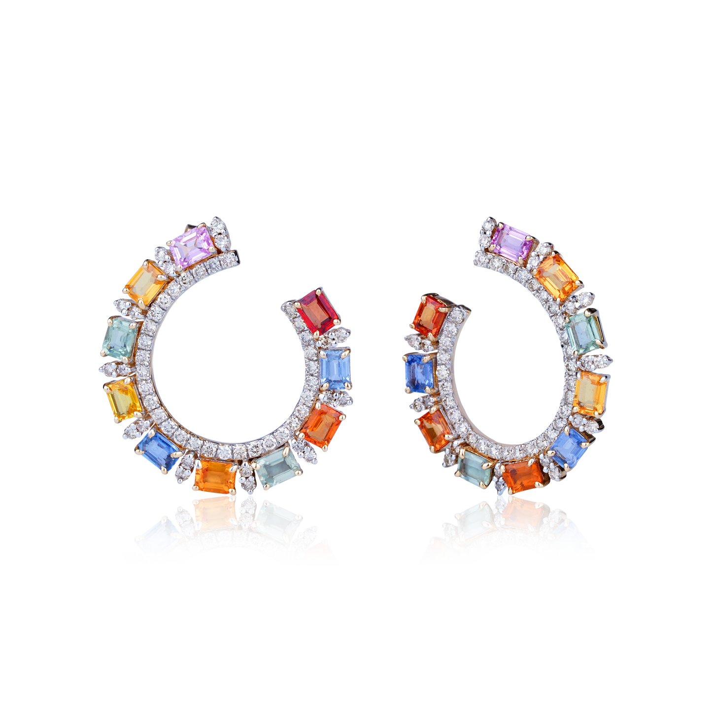 Multi coloured Sapphire Earrings