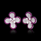 Flower Ruby and Diamond Studs