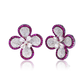 Flower Ruby and Diamond Studs