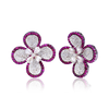 Flower Ruby and Diamond Studs