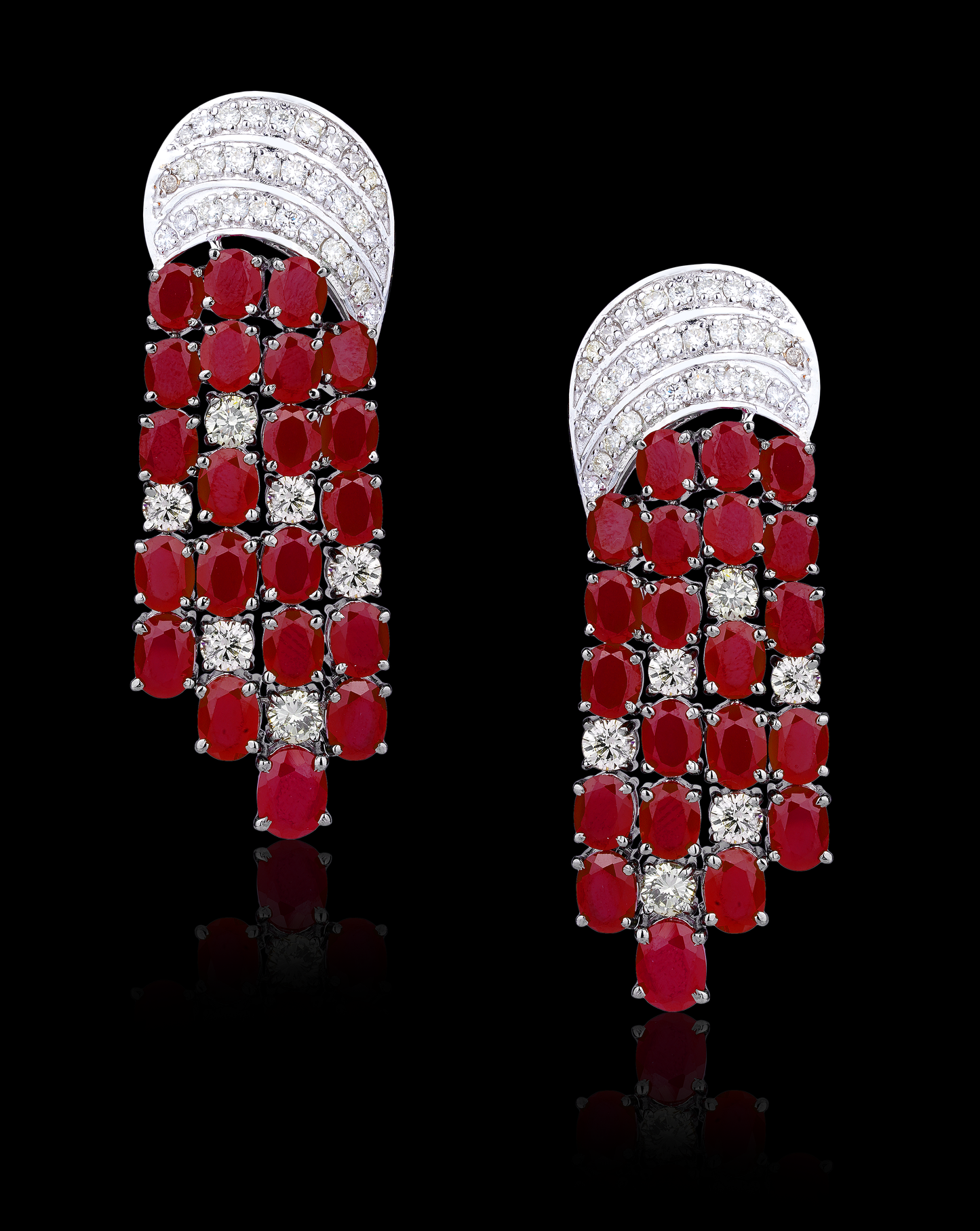 Ruby and Diamond Dangler Earrings