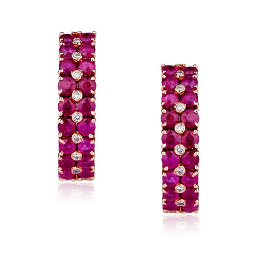 RUBY DIAMOND HOOPS