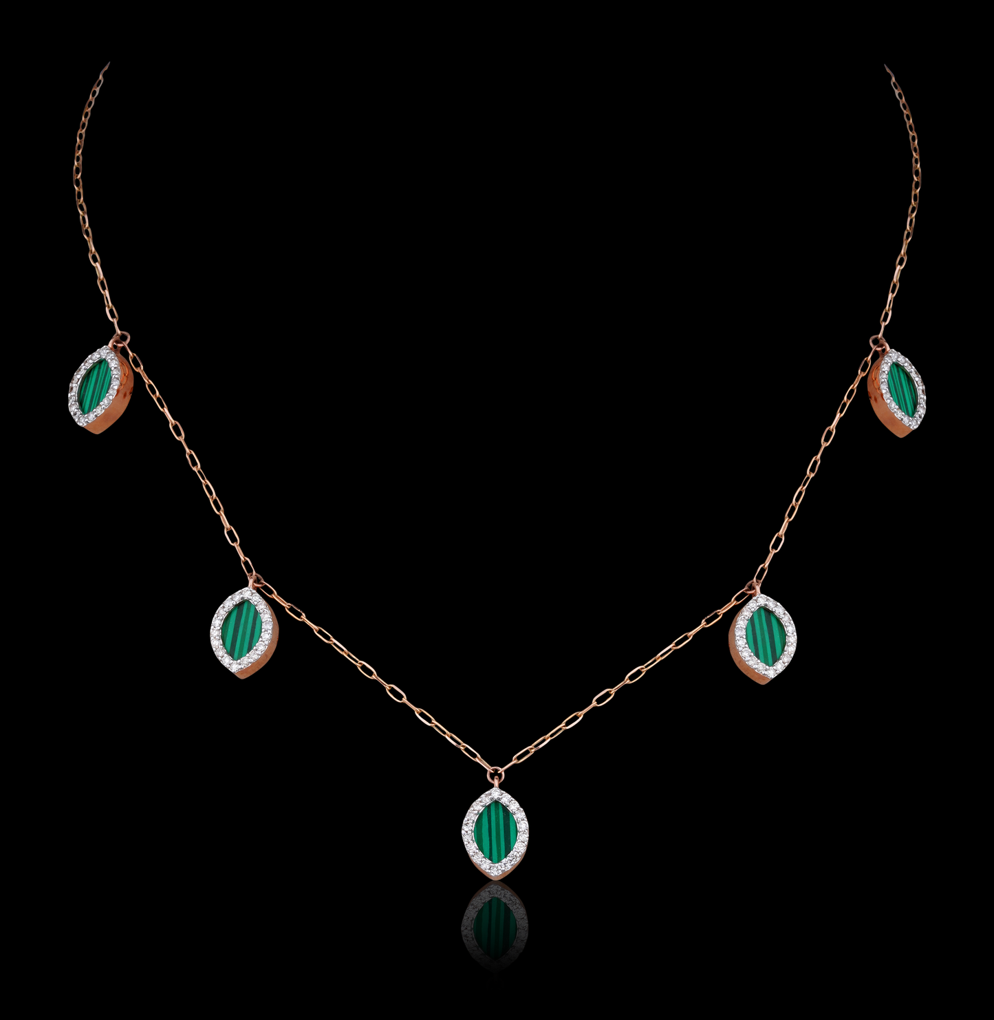 Malachite Stone Charm Necklace