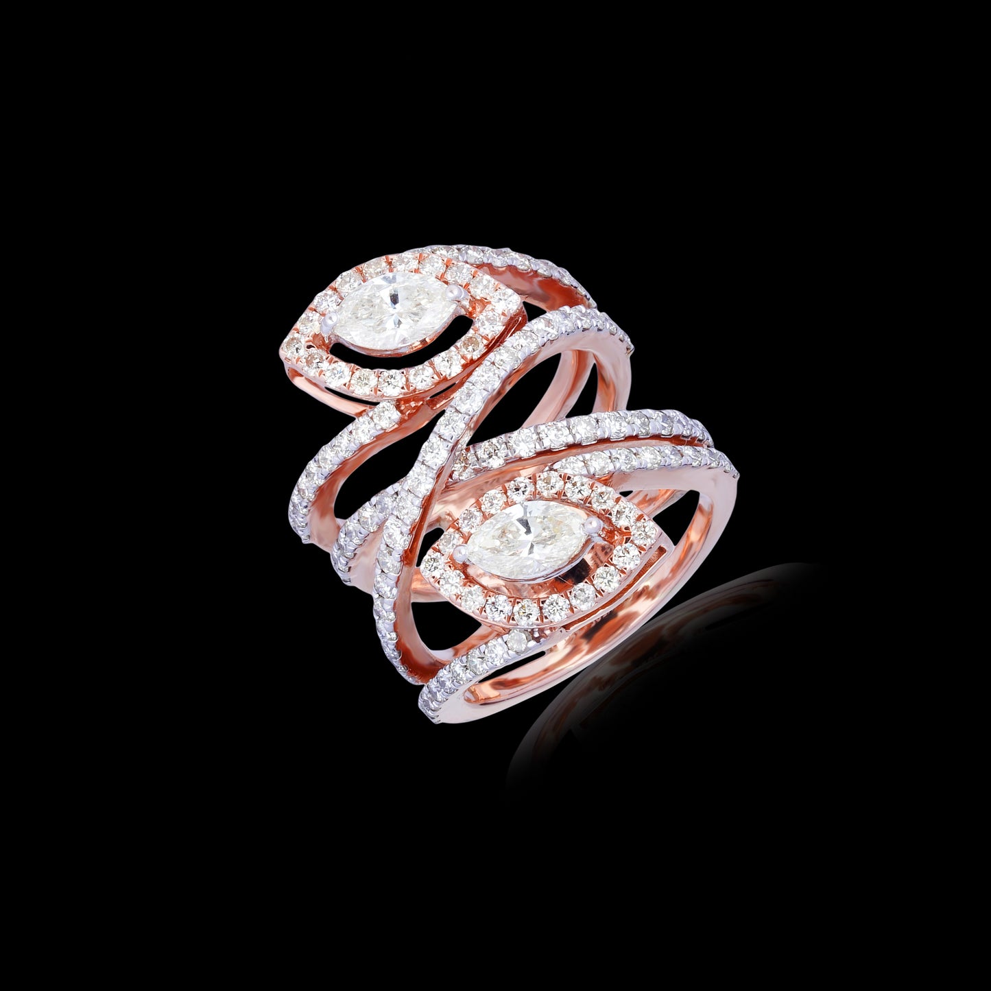 Rose Gold Marquise Diamond Ring