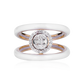 White Enamel Diamond Ring