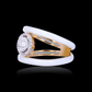 White Enamel Diamond Ring