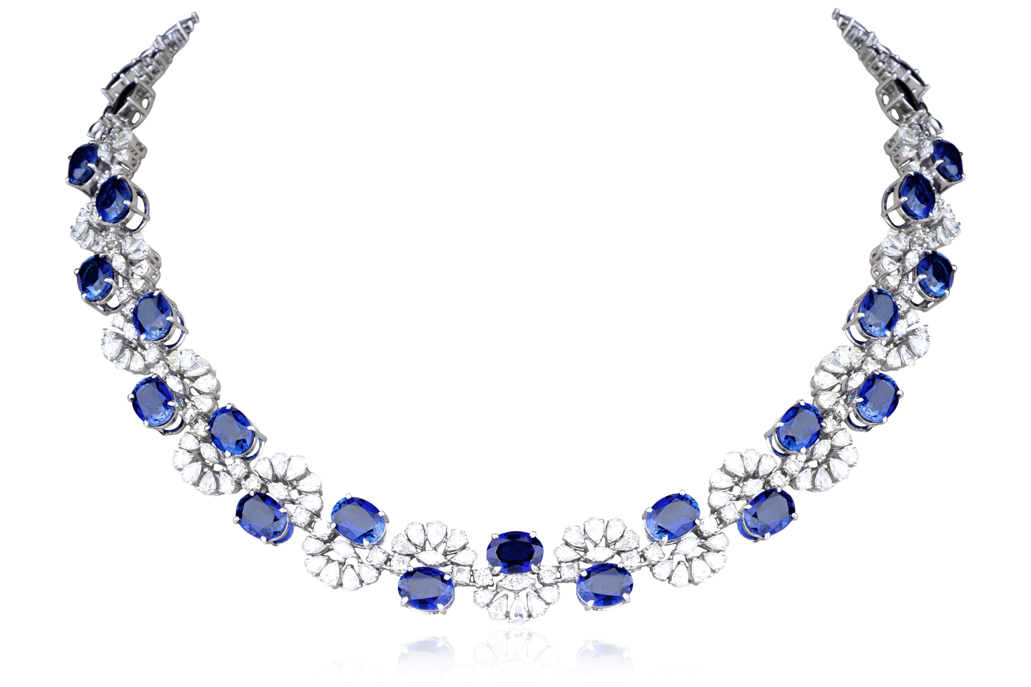 Blue Tanzanite and Diamond Necklace