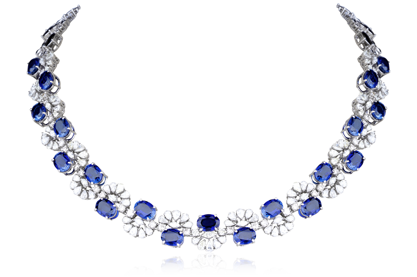 Blue Tanzanite and Diamond Necklace