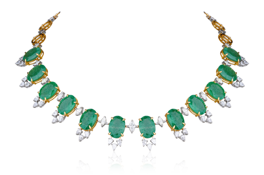 Columbian Emerald & Diamond Necklace (heavy)