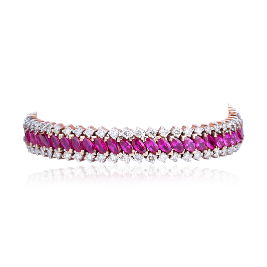 Ruby And Diamond Tennis Bracelet