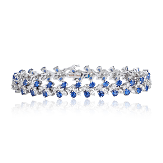 Tanzanite and Diamond Tennis Bracelet