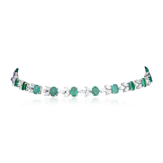 Columbian Emerald And Diamond Necklace